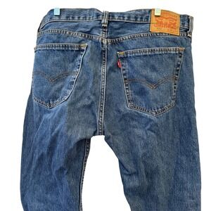 Levi's 505 Mens Denim Jeans Blue Wash Regular Fit Straight Leg Size 36X34
